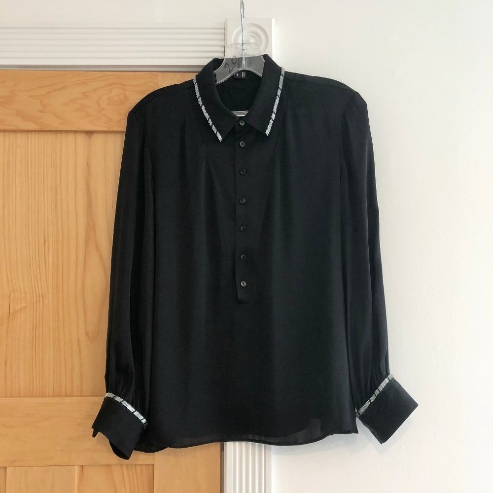 Theyskens' Theory Black Long Sleeve Button Down